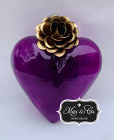 Hand-Blown Glass Heart - Purple
