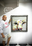 Framed Cow Canvas